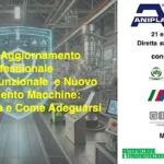 A.N.I.P.L.A., l’Associazione Nazionale Italiana per l’Automazione, promuove un webinar di aggiornamento professionale intitolato: “Sicurezza Funzionale e Nuovo Regolamento Macchine: Cosa Cambia e Come Adeguarsi“, in programma il 21 e il 22 Ottobre 2025 in via telematica.